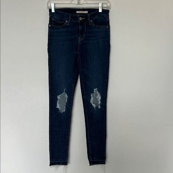 Levi’s‎ 711 Skinny Jeans Distressed Knee Medium Wash Size 25 - Picture 1 of 6